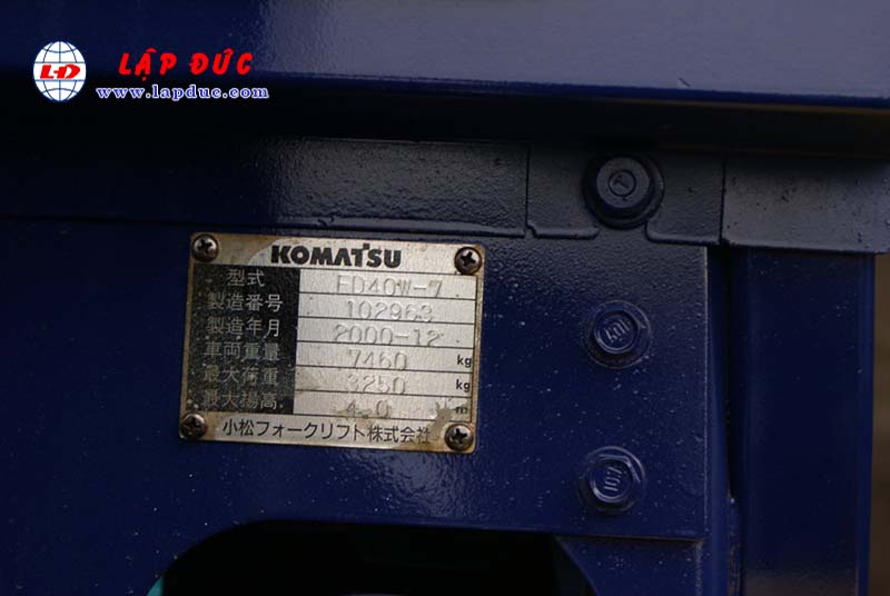 Xe nâng máy dầu cũ KOMATSU 4 tấn FD40W-7 # 102963 giá rẻ