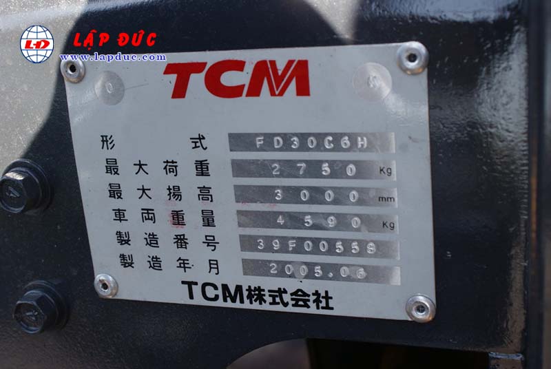 Xe Nâng Dầu 3 tấnTCM FD30C6H # 39F00558