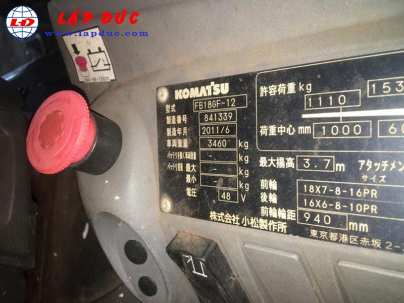 Xe nâng điện KOMATSU 1.8 tấn ngồi lái FB18GF-12