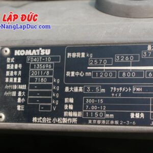 Xe nâng 4 tấn dầu KOMATSU FD40T-10 -135696 giá rẻ