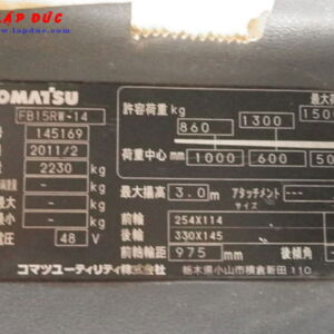 Xe nâng điện KOMATSU 1.5 tấn đứng lái FB15RW-14