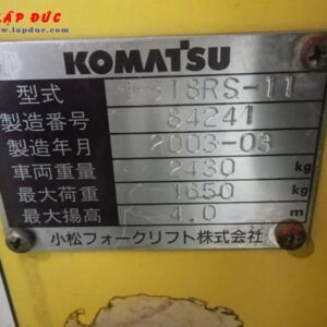 Xe nâng điện KOMATSU 1.8 tấn đứng lái FB18RS-11