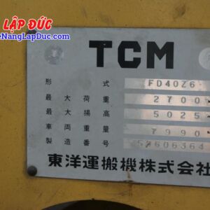 Xe Nâng Dầu 4 tấn TCM FD40Z6