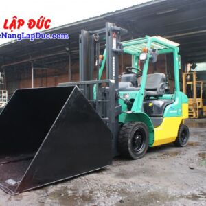Xe Nâng Xăng MITSUBISHI KFG25 gắn gầu xúc