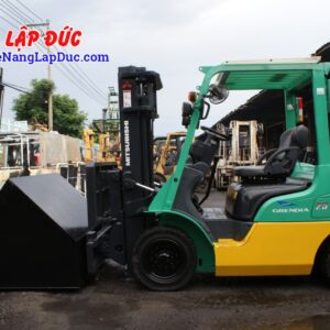 Xe Nâng Xăng MITSUBISHI KFG25 gắn gầu xúc
