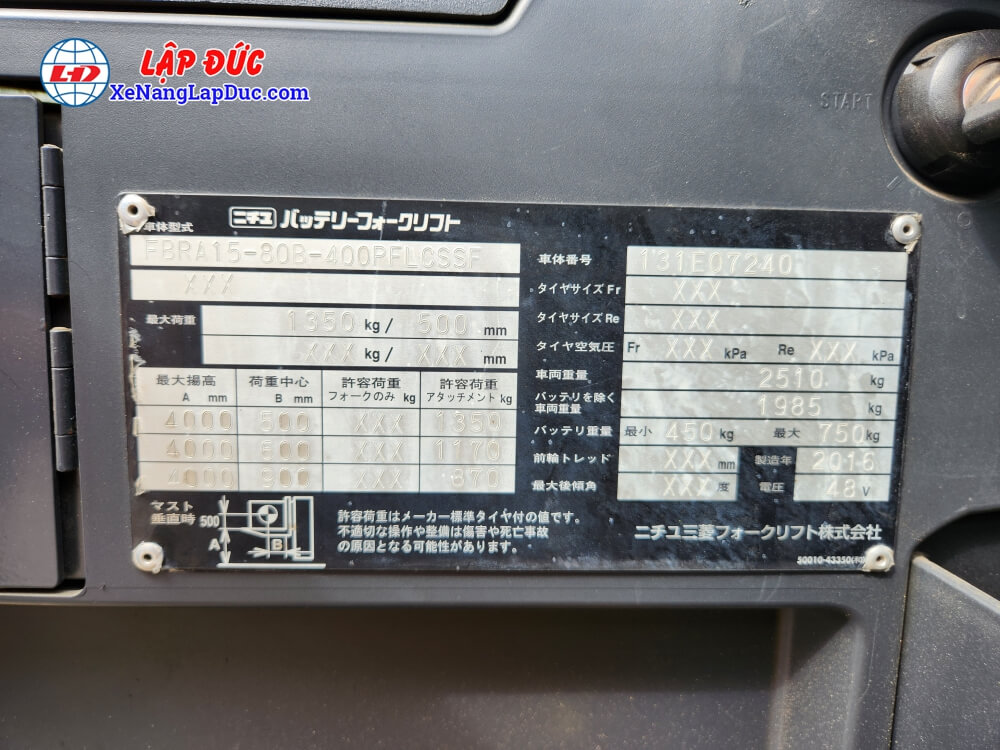 NICHIYU FBRA15 80B 400# 131E07240 15 NICHIYU FBRA15 80B 400# 131E07240 15
