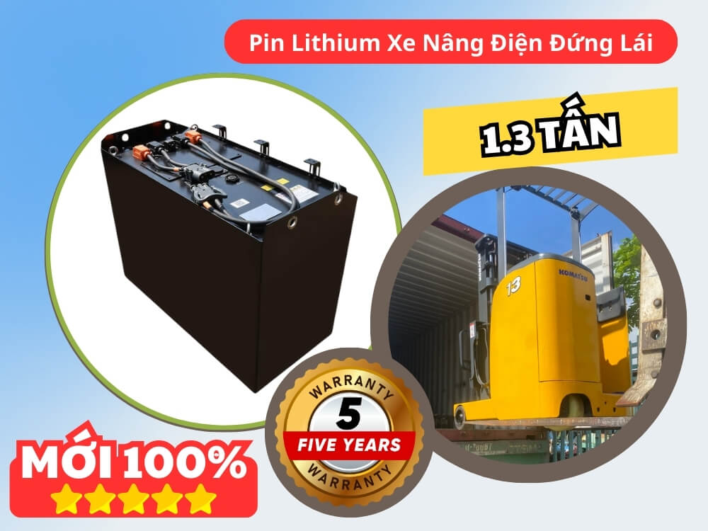 Pin Lithium Xe Nâng Điện Đứng Lái 1.3 tấn Pin Lithium Xe Nâng Điện Đứng Lái 1.3 tấn