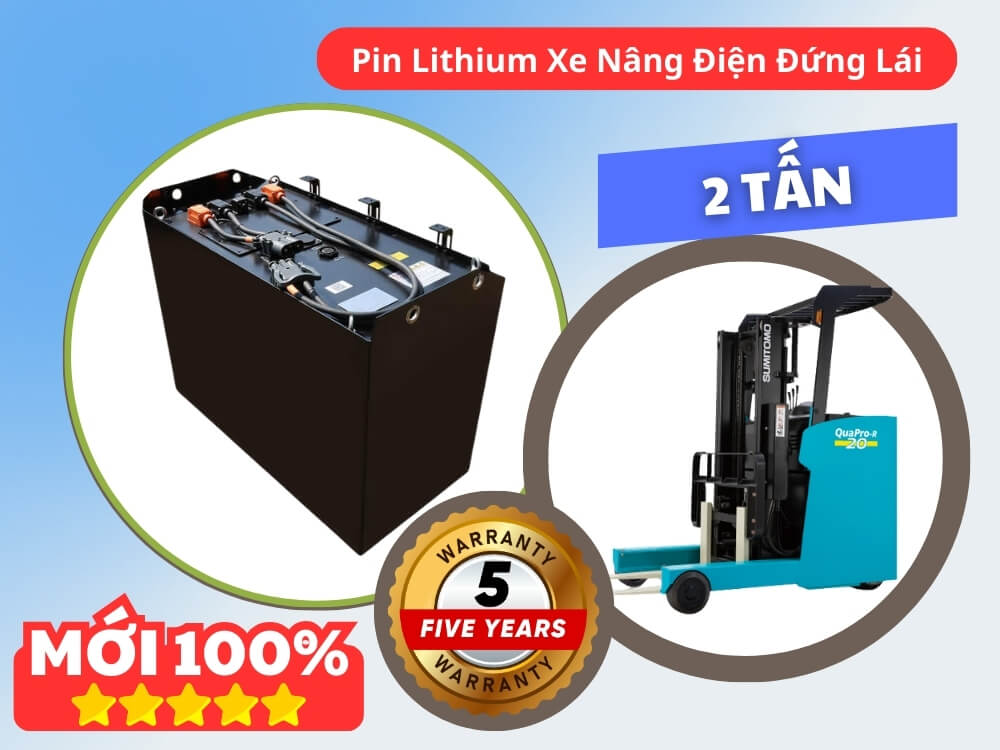 Pin Lithium Xe Nâng Điện Đứng Lái 2 tấn Pin Lithium Xe Nâng Điện Đứng Lái 2 tấn