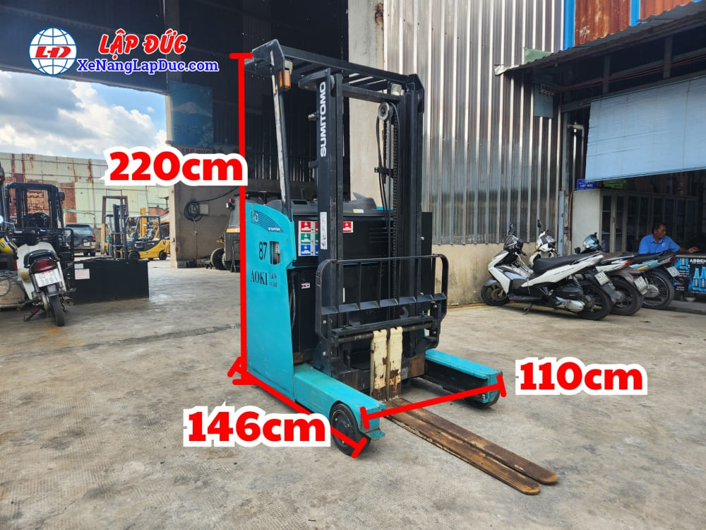 Thông tin kích thước Xe nâng điện Suminoto 1 tấn 61FBR10SXII Thông tin kích thước Xe nâng điện Suminoto 1 tấn 61FBR10SXII
