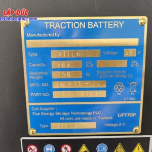 Bảng thông tin Bình điện xe nâng 48V 468Ah LIFTTOP VTIL6