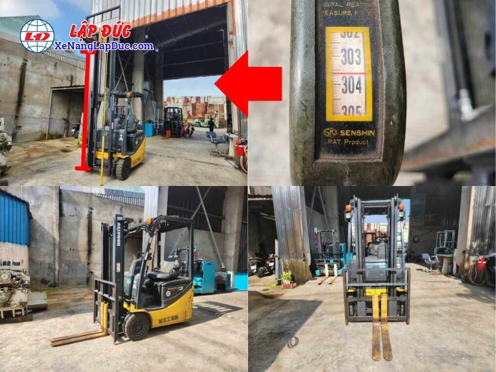 Chiều cao nâng hang tối đa của xe là 3m phù hợp với các kho hàng phổ biến hiện nay Chiều cao nâng hang tối đa của xe là 3m phù hợp với các kho hàng phổ biến hiện nay