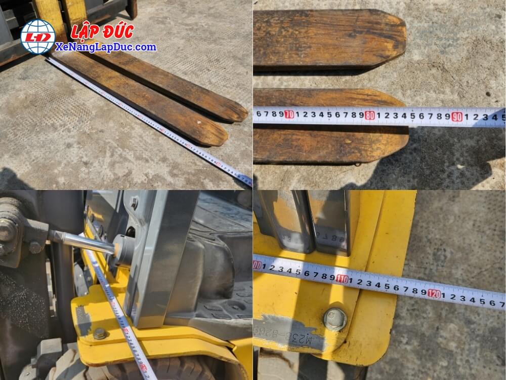 Càng nâng của xe có chiều dài 85cm, chiều rộng của xe là 116cm Càng nâng của xe có chiều dài 85cm, chiều rộng của xe là 116cm