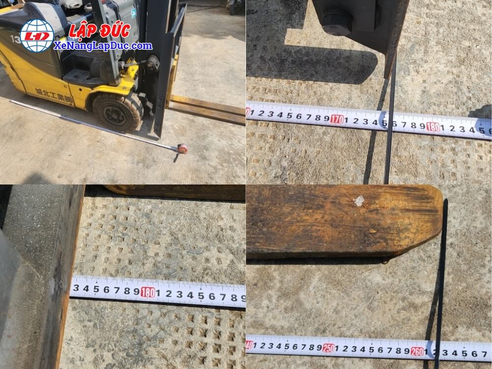 Chiều dài thân xe tới mặt càng là 175cm và chiều dài tối đa tính luôn càng nâng là 262cm Chiều dài thân xe tới mặt càng là 175cm và chiều dài tối đa tính luôn càng nâng là 262cm