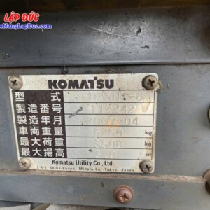 Nameplate Xe nâng dầu 3.5 tấn Komatsu FD35NT-8 Nhật Bản