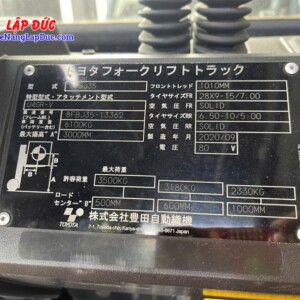 Xe nâng điện ngồi lái 3.5 tấn Toyota 8FBJ35