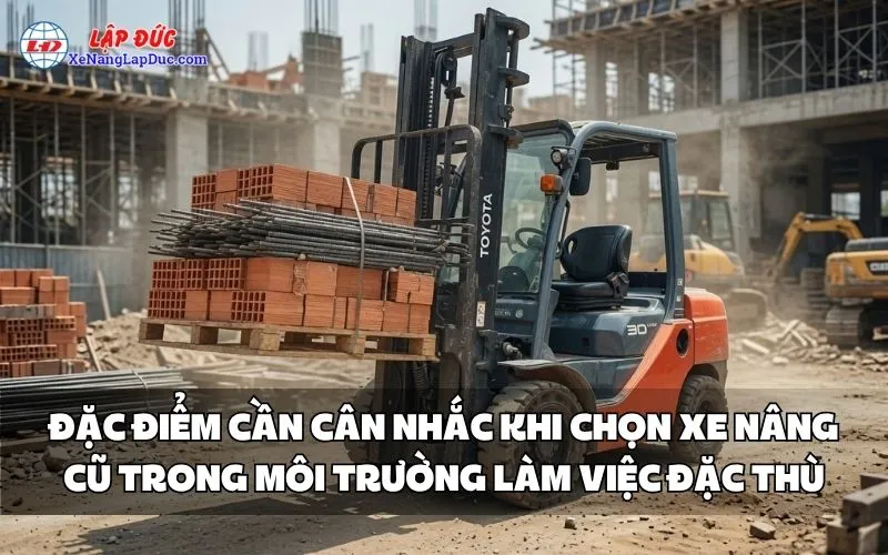 ĐẶC ĐIỂM CẦN CÂN NHẮC KHI CHỌN XE NÂNG CŨ TRONG MÔI TRƯỜNG LÀM VIỆC ĐẶC THÙ